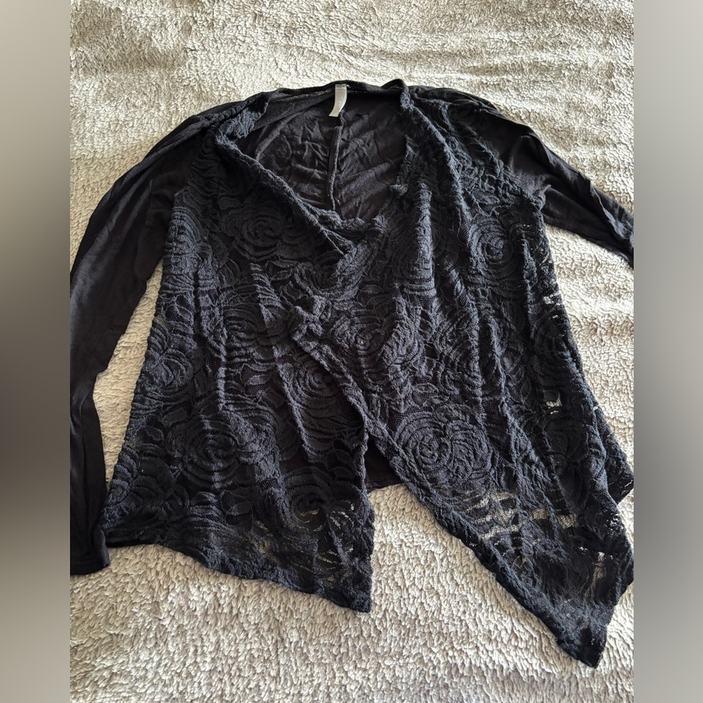 Black lace cardigan size medium